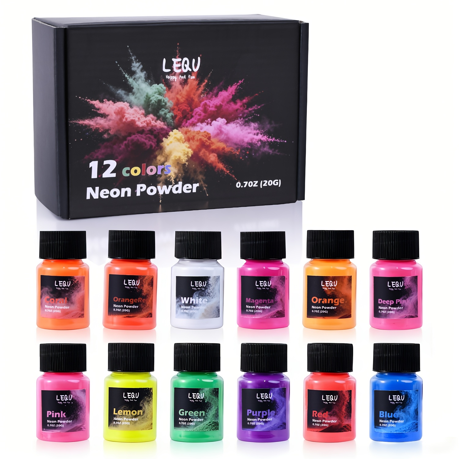 Soap Making Ingredients - LEQU 12 Kolorów Neonowy Fluorescencyjny Pigment